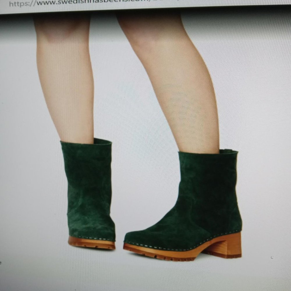 Swedish Hasbeen Teddy Boot NWT size 38 Dark Green Suede - Picture 7 of 7